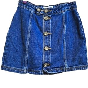 PACSUN denim button front mini skirt. Size 26